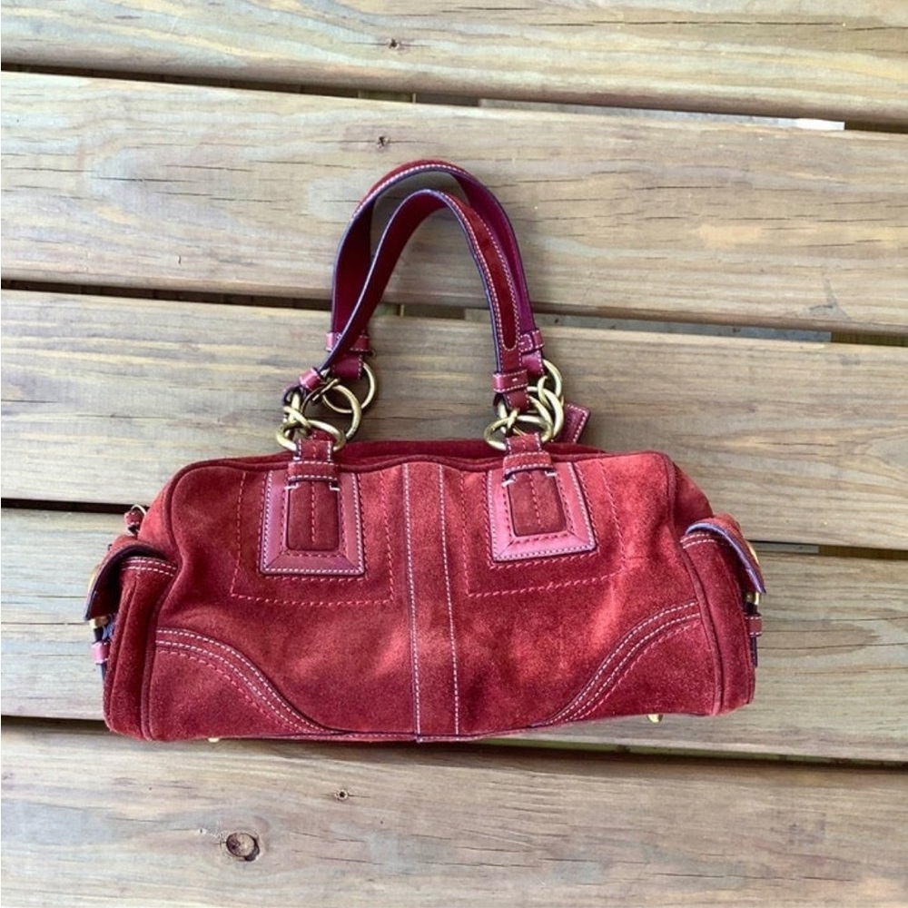 Authentic COACH suede purse